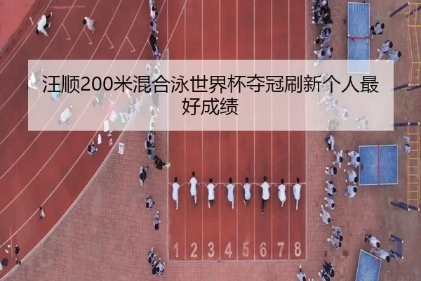 汪顺200米混合泳世界杯夺冠刷新个人最好成绩